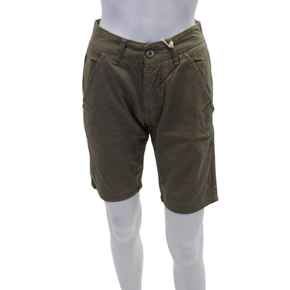 Rebel King Womens Cotton Four Pocketed Casual Shorts Olive Green Size 26